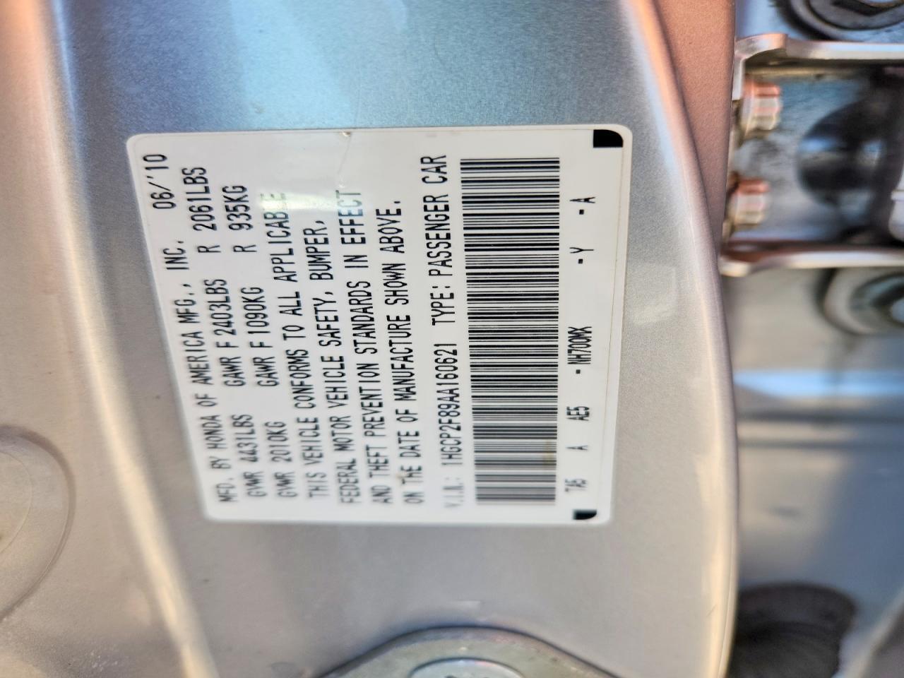 2010 HONDA ACCORD