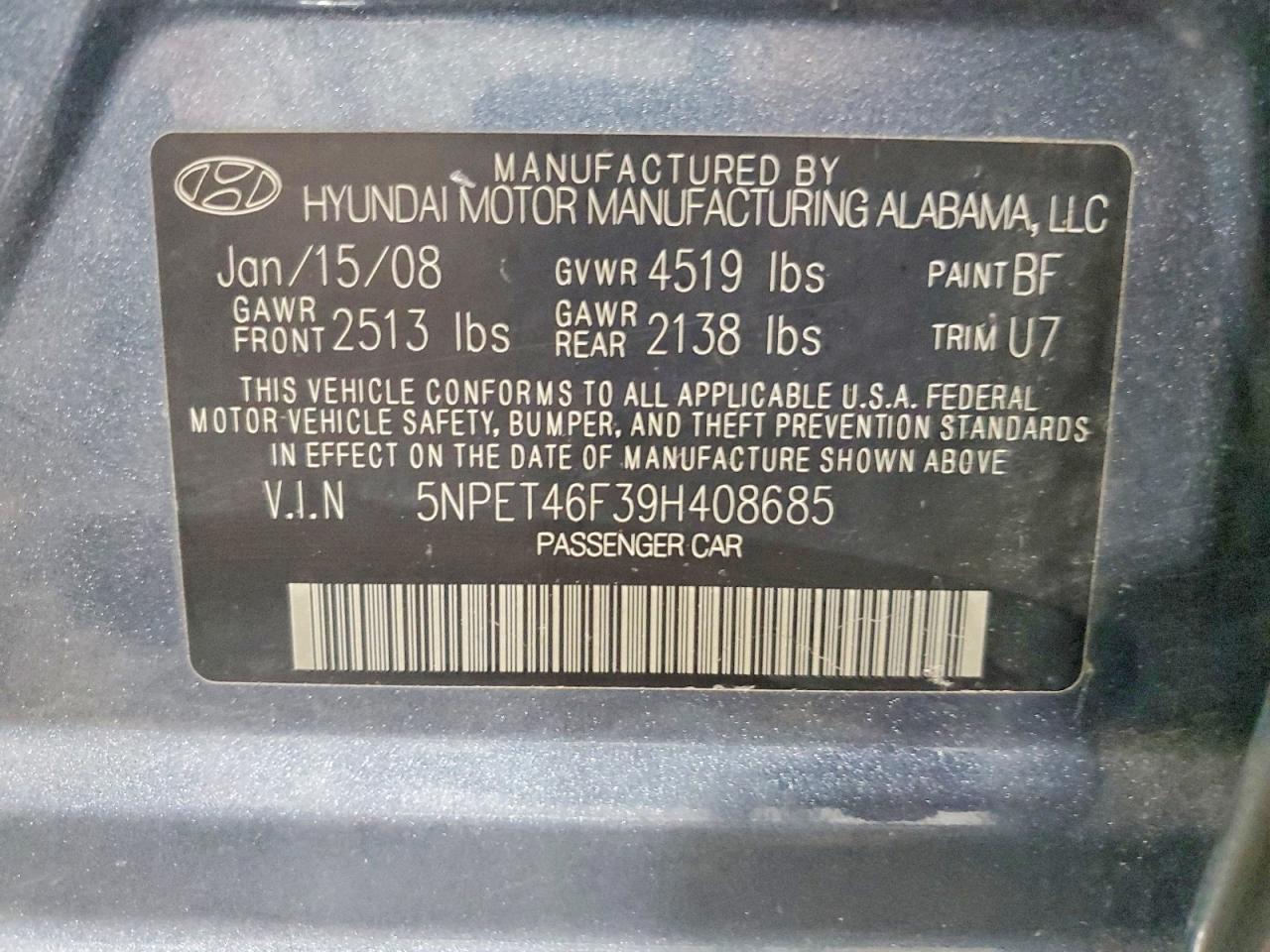 2009 HYUNDAI SONATA