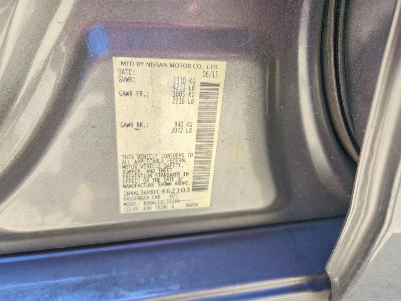 2015 NISSAN ALTIMA