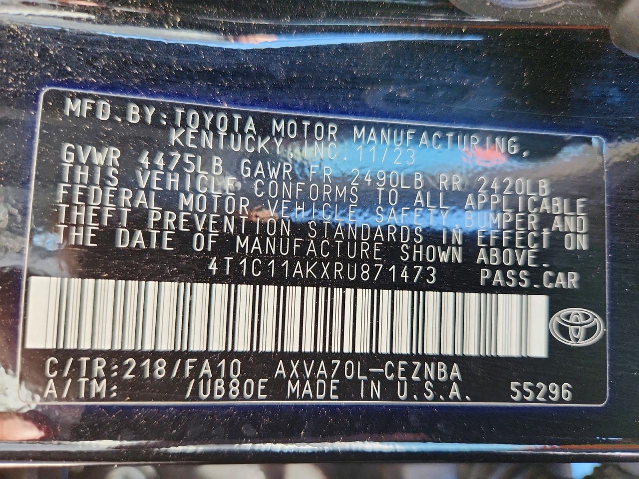 2024 TOYOTA CAMRY