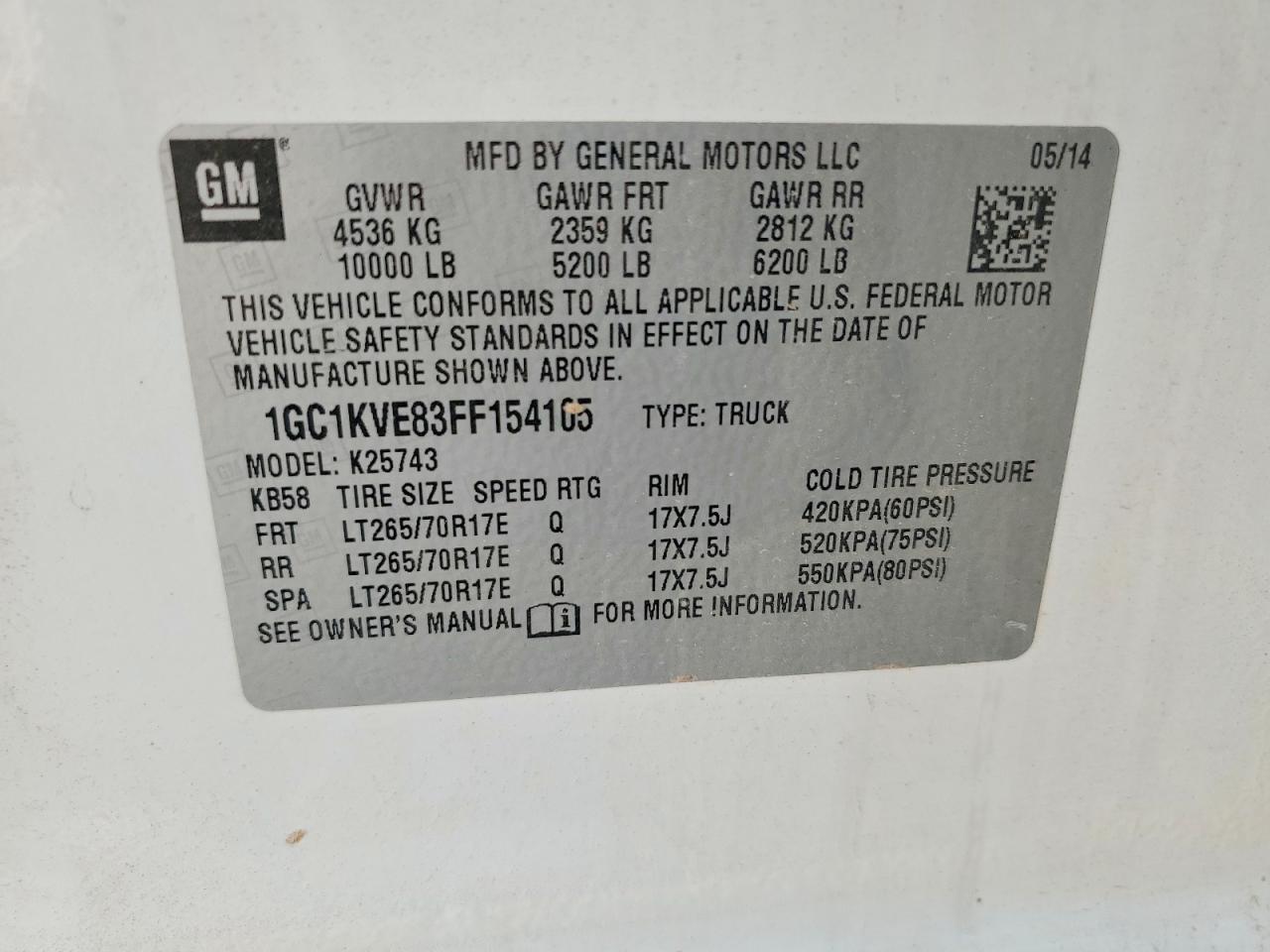 2015 CHEVROLET Silverado 2500