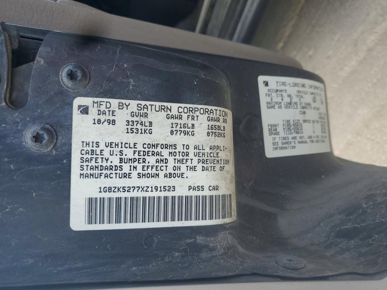1999 SATURN Sl2