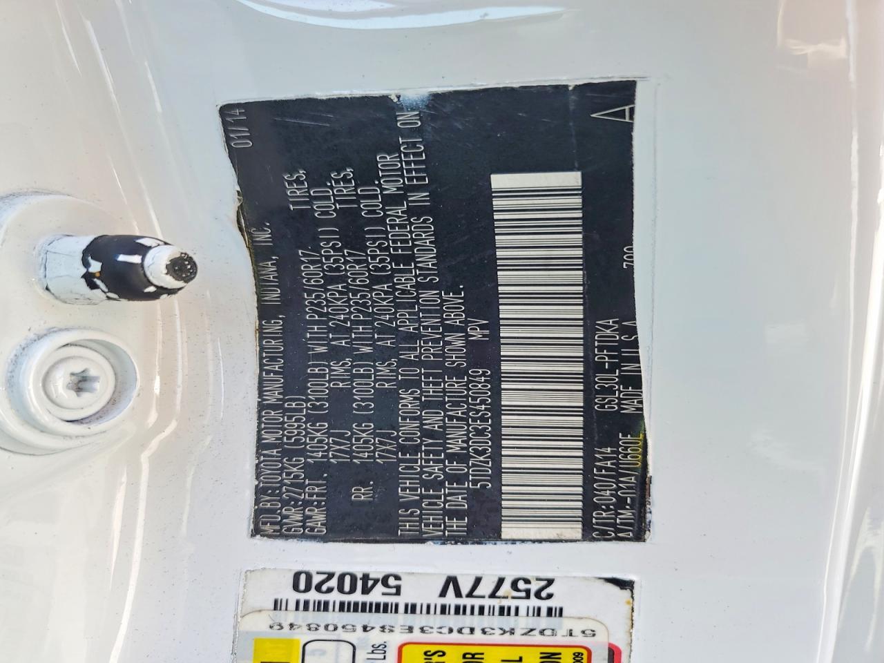 2014 TOYOTA SIENNA