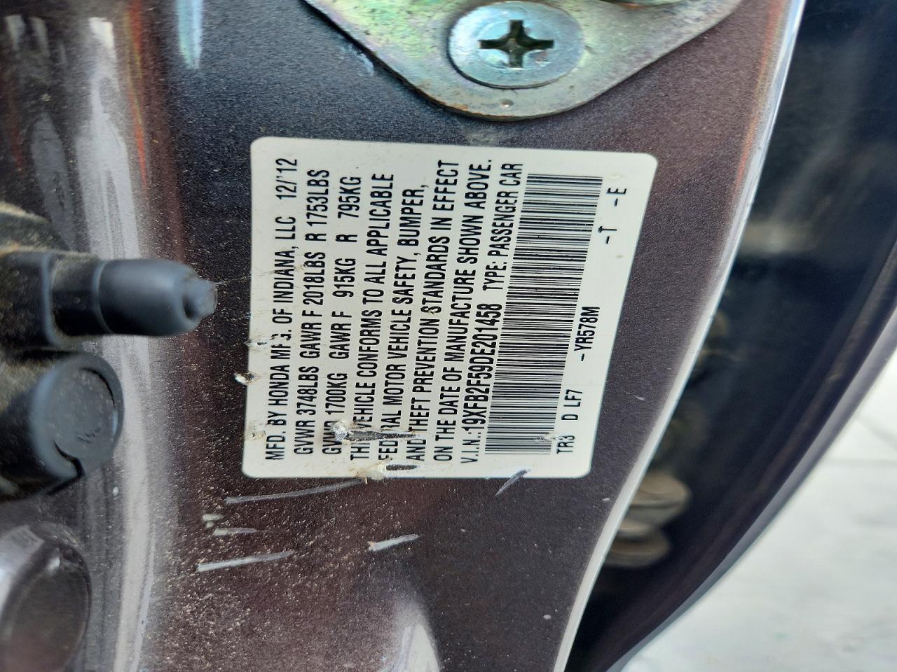 2013 HONDA CIVIC