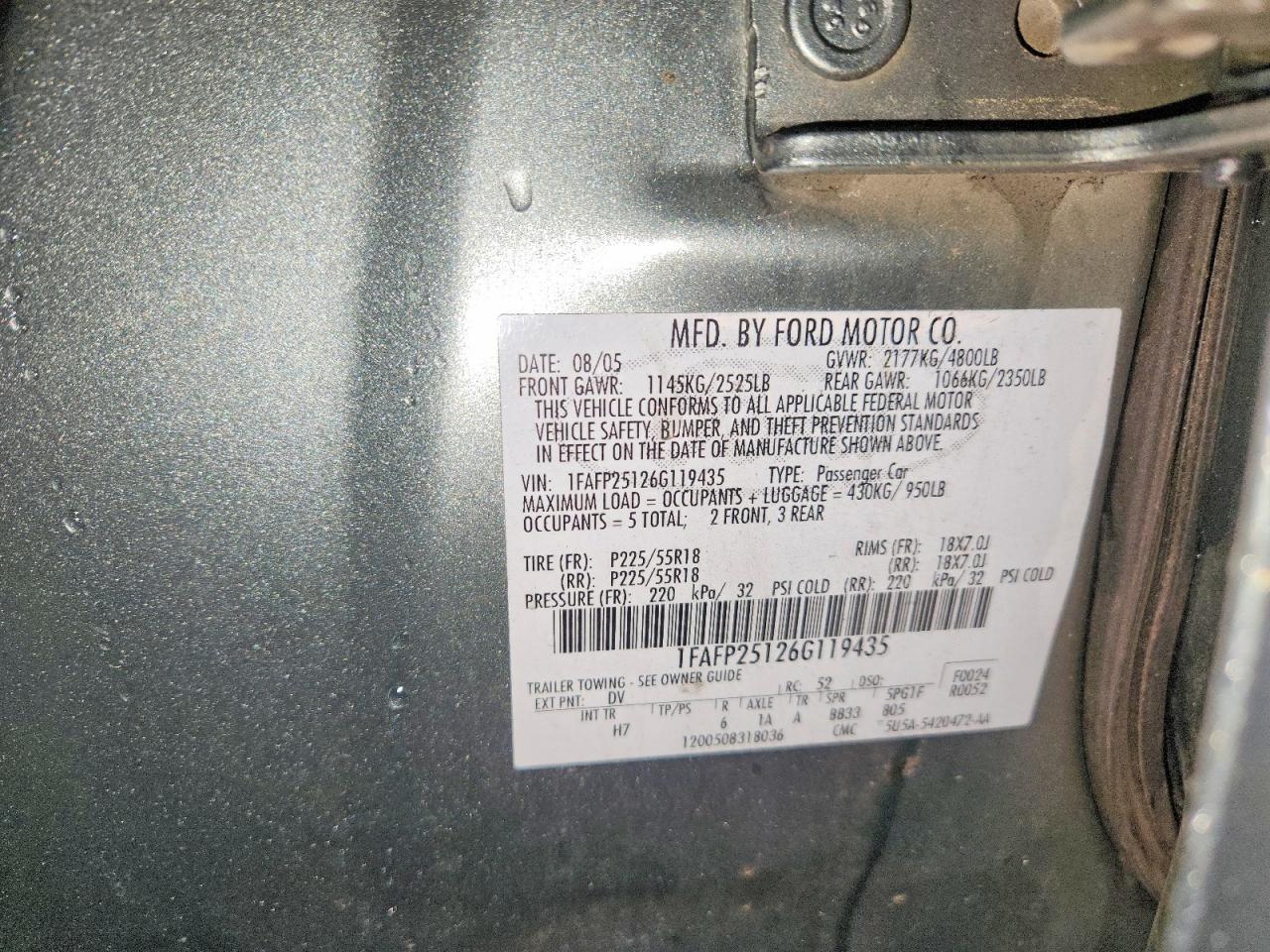 2006 FORD Five Hundred