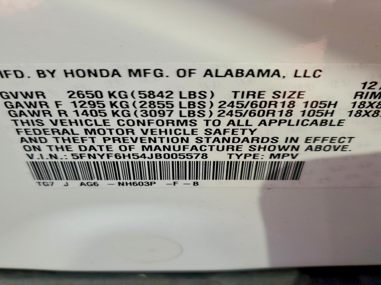 2018 HONDA PILOT
