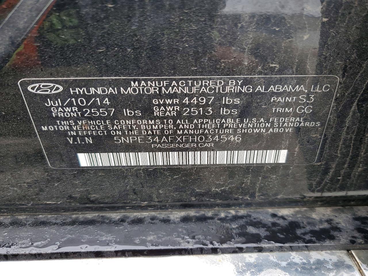 2015 HYUNDAI SONATA