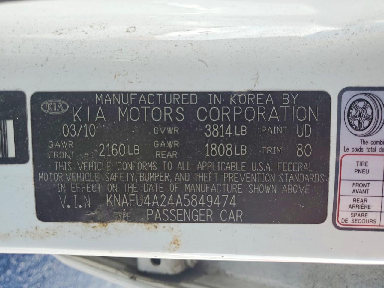 2010 KIA FORTE