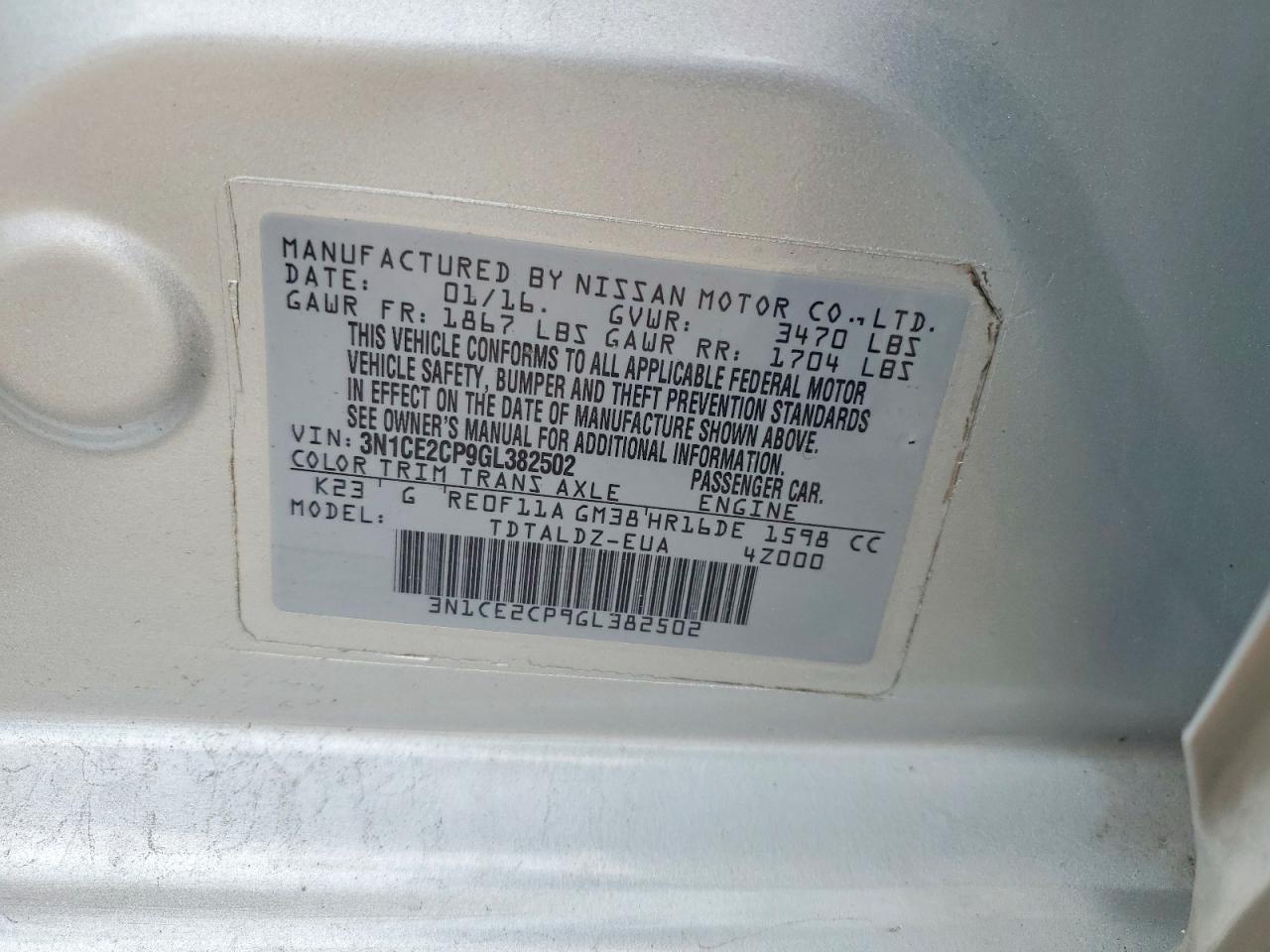 2016 NISSAN Versa Note