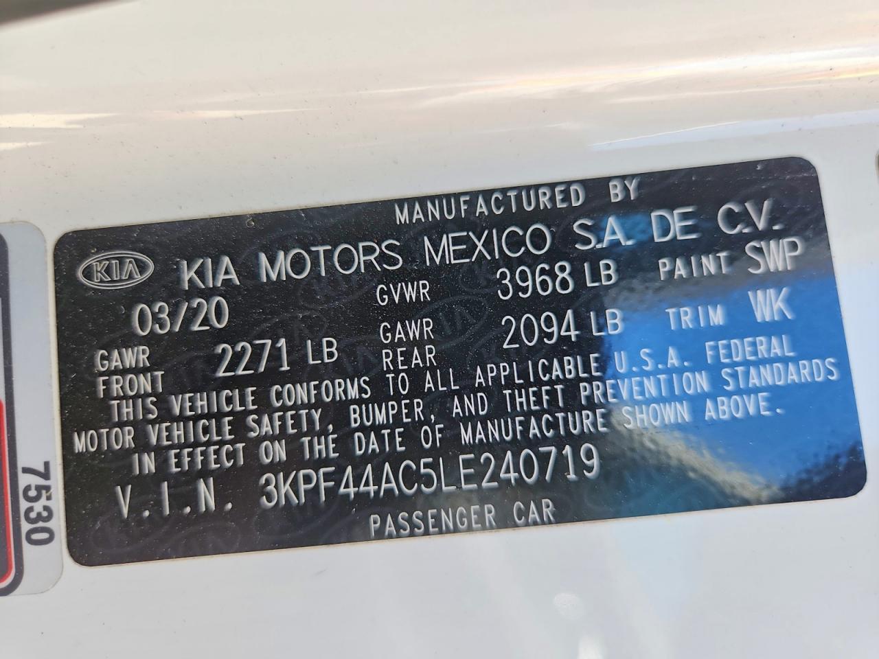 2020 KIA FORTE