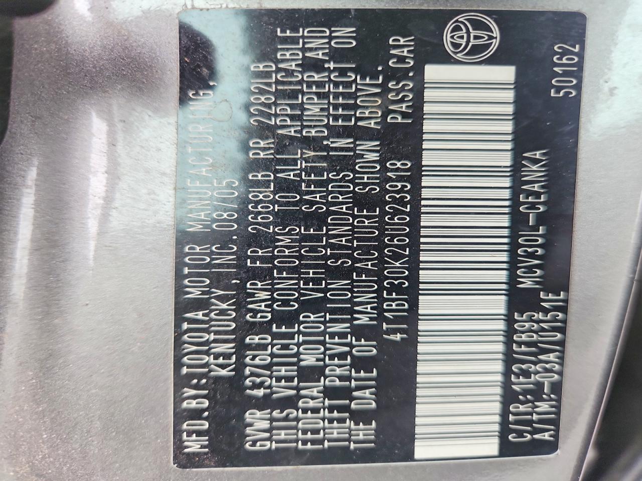 2006 TOYOTA CAMRY