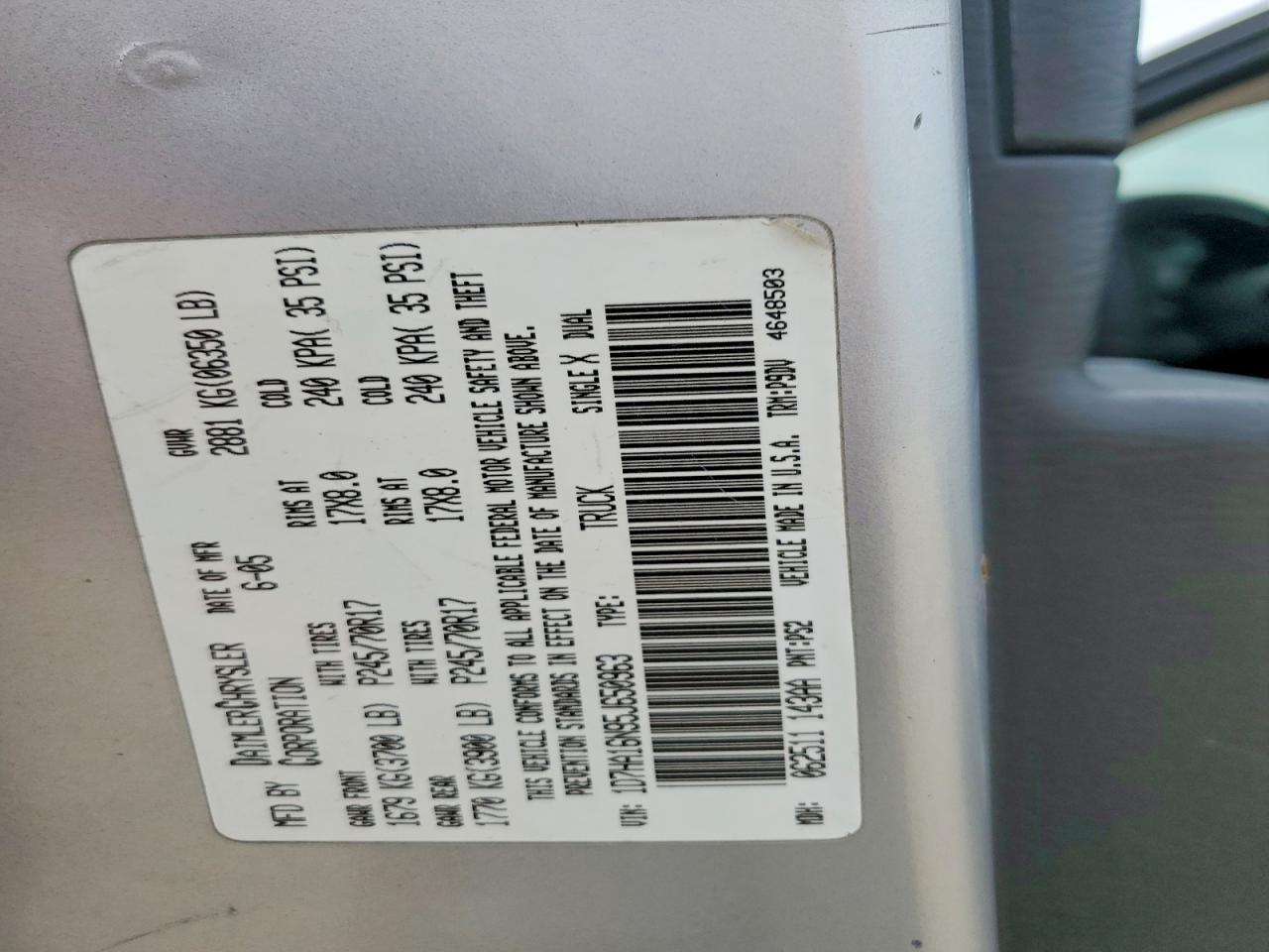 2005 DODGE RAM 1500
