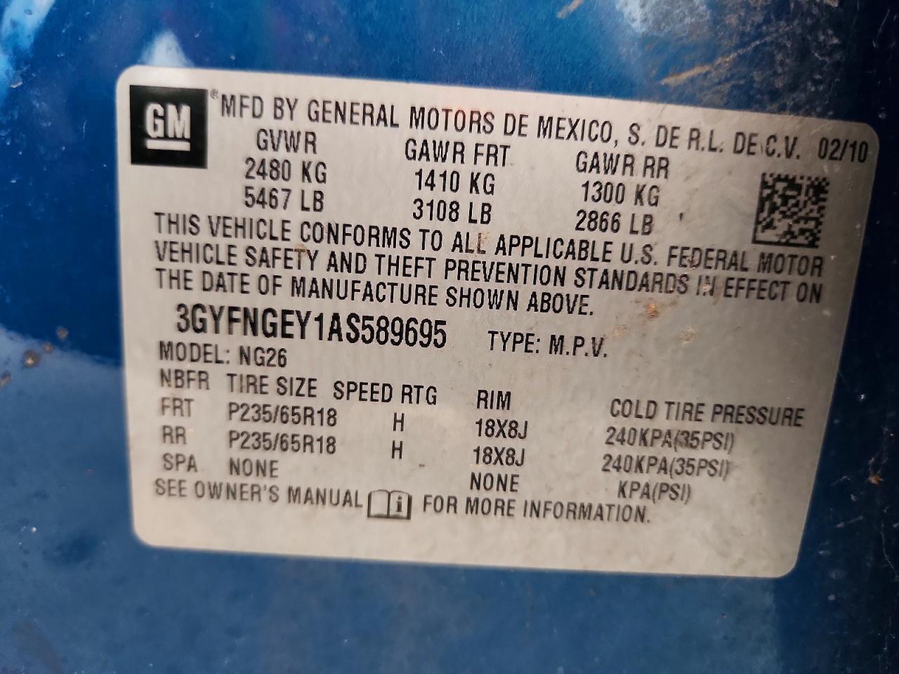 2010 CADILLAC SRX