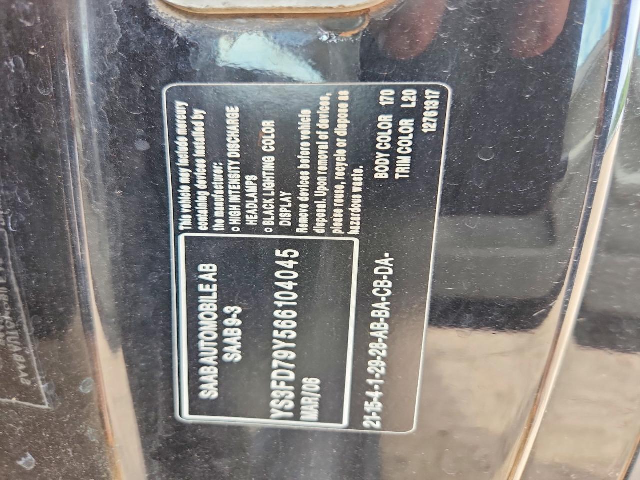 2006 SAAB 9-3