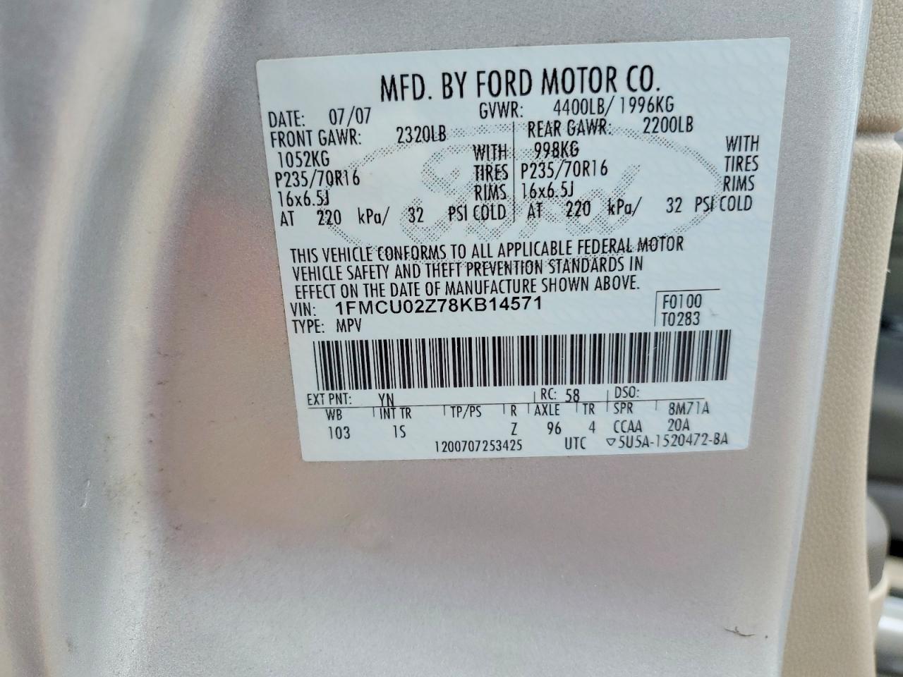2008 FORD ESCAPE