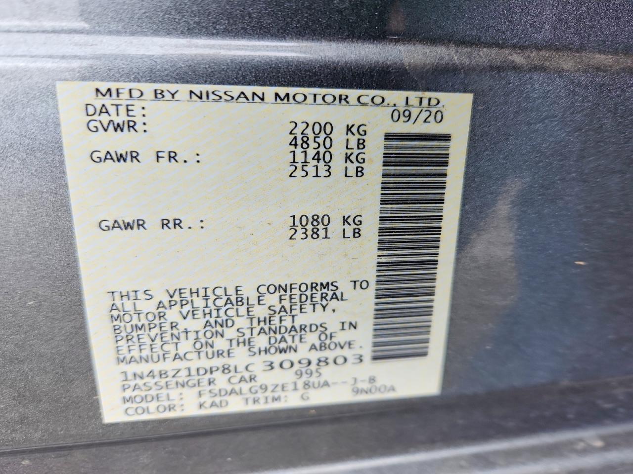 2020 NISSAN LEAF