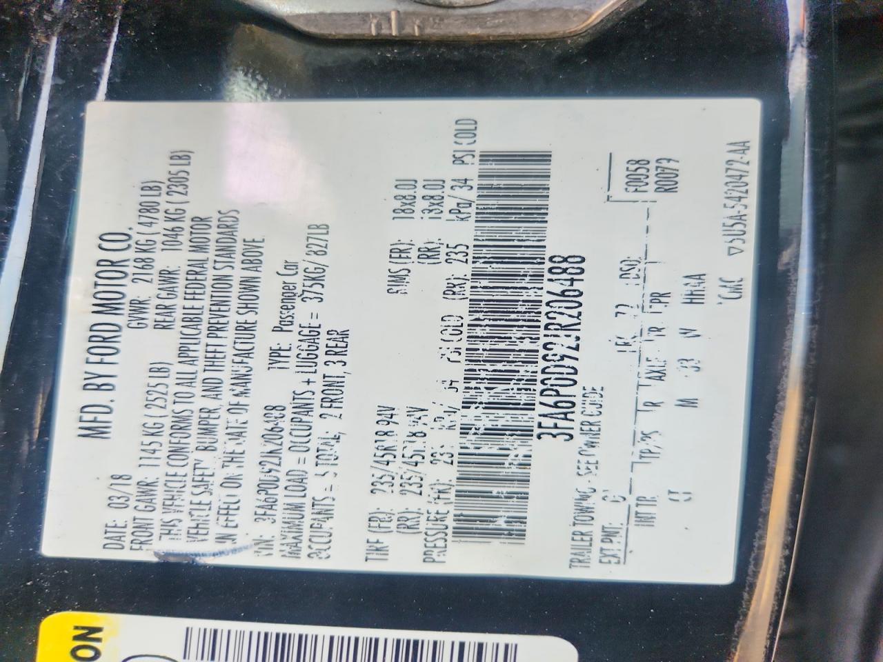 2018 FORD FUSION