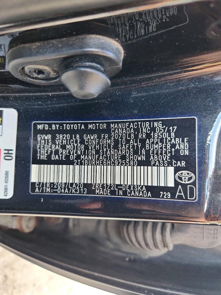 2017 TOYOTA COROLLA