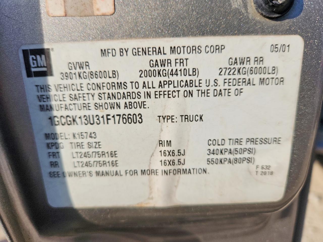 2001 CHEVROLET Silverado