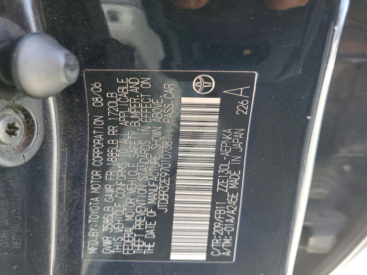 2007 TOYOTA COROLLA
