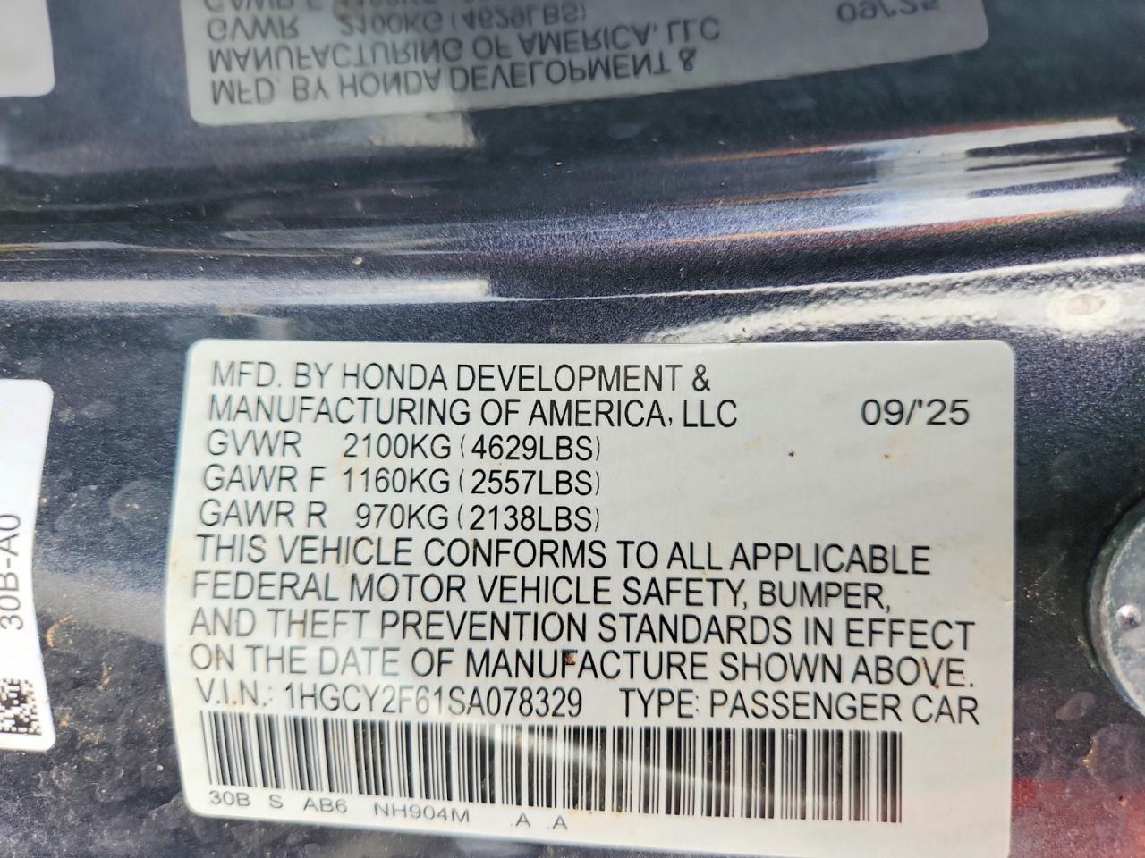 2025 HONDA ACCORD