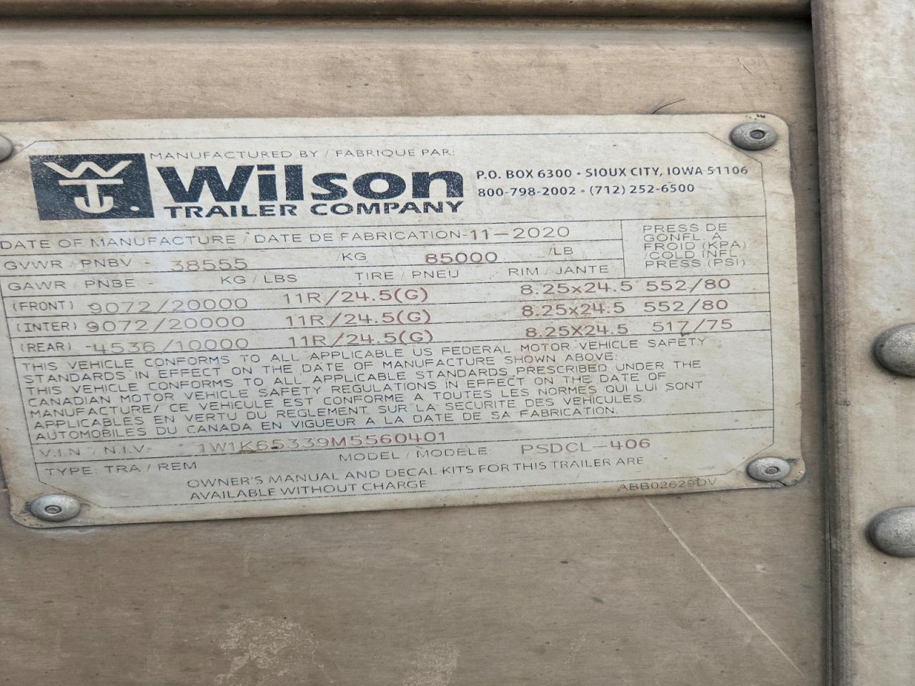 2021 WILSON TRAILER CO