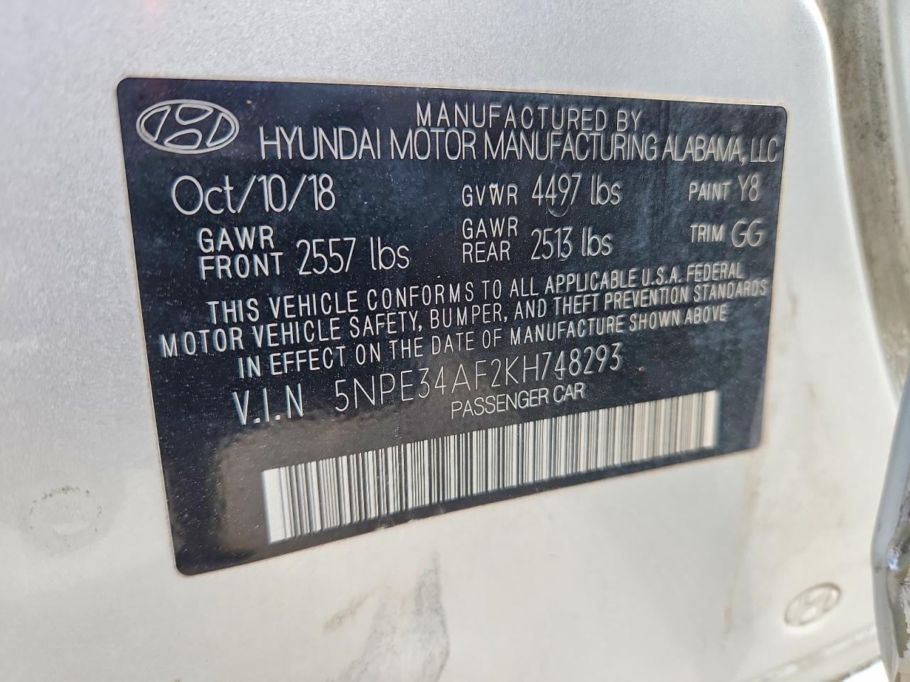 2019 HYUNDAI SONATA