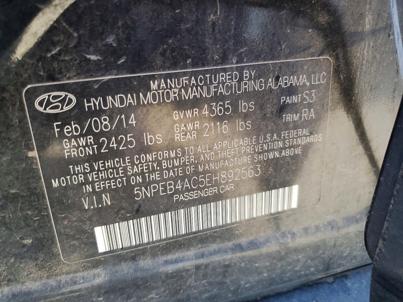 2014 HYUNDAI SONATA