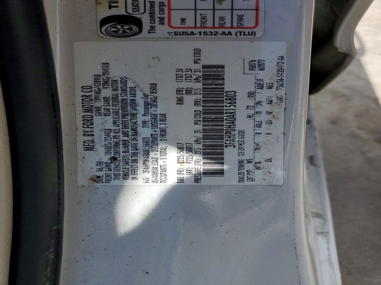2010 FORD FUSION
