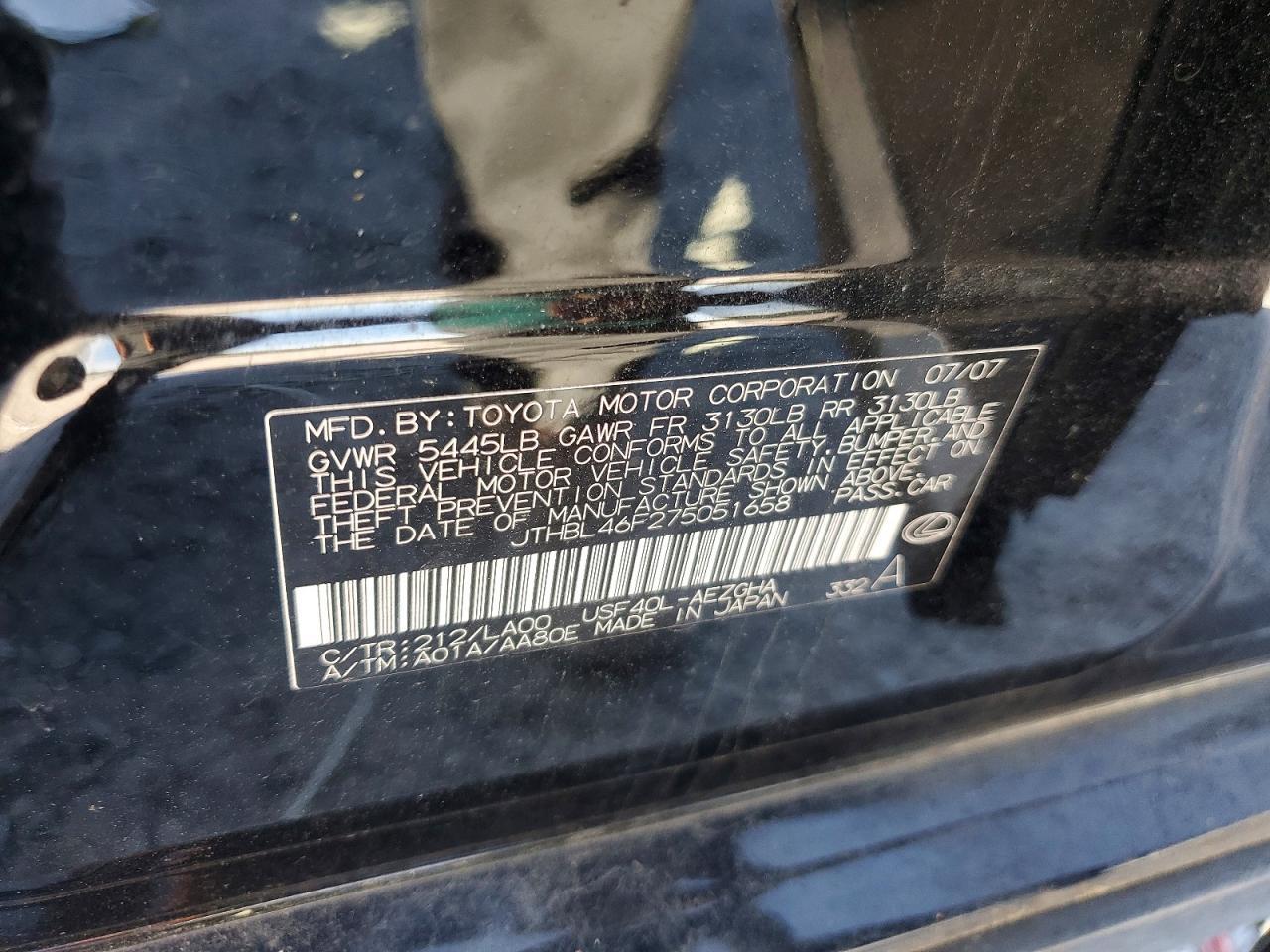 2007 LEXUS LS 460