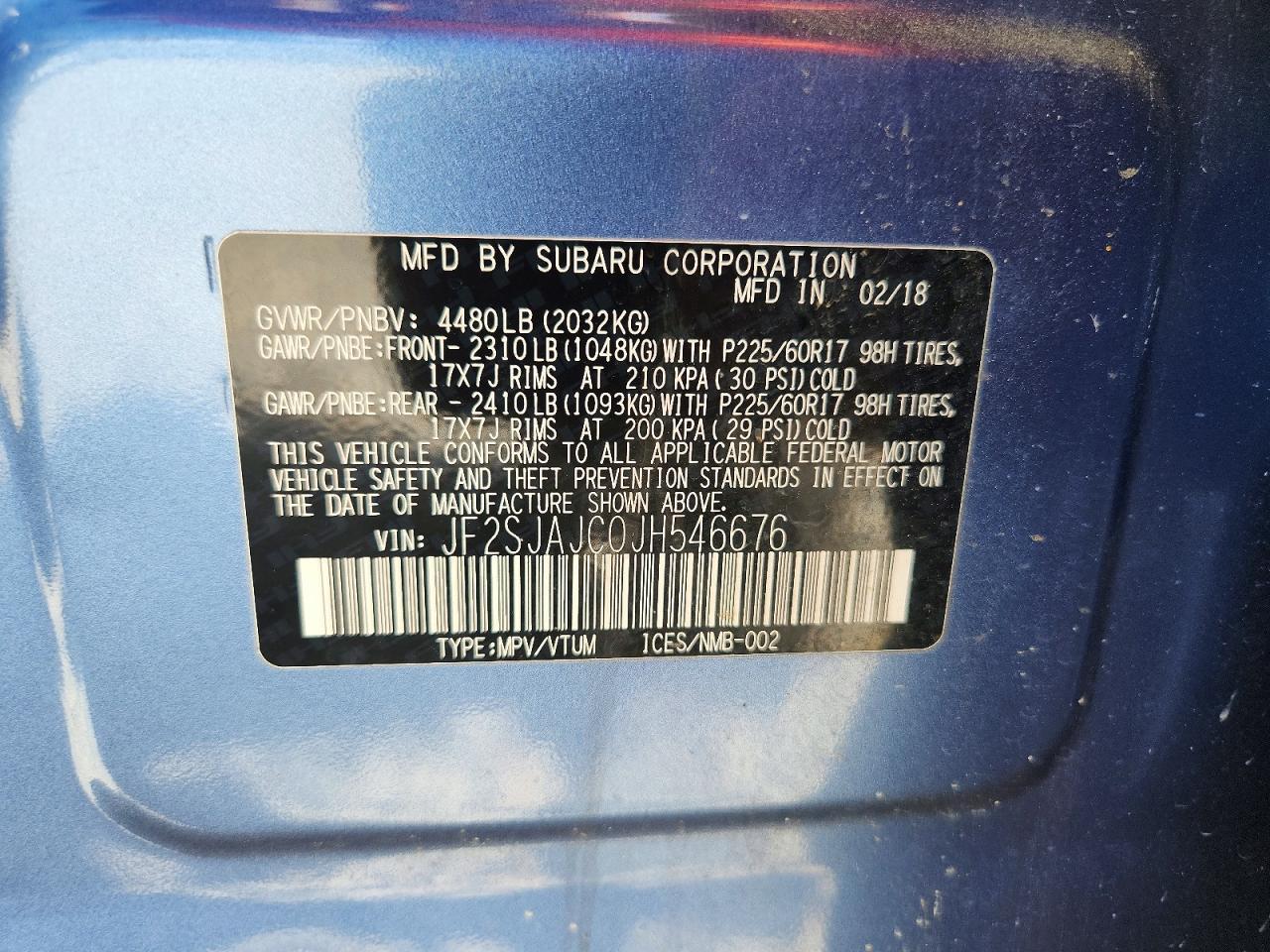 2018 SUBARU FORESTER