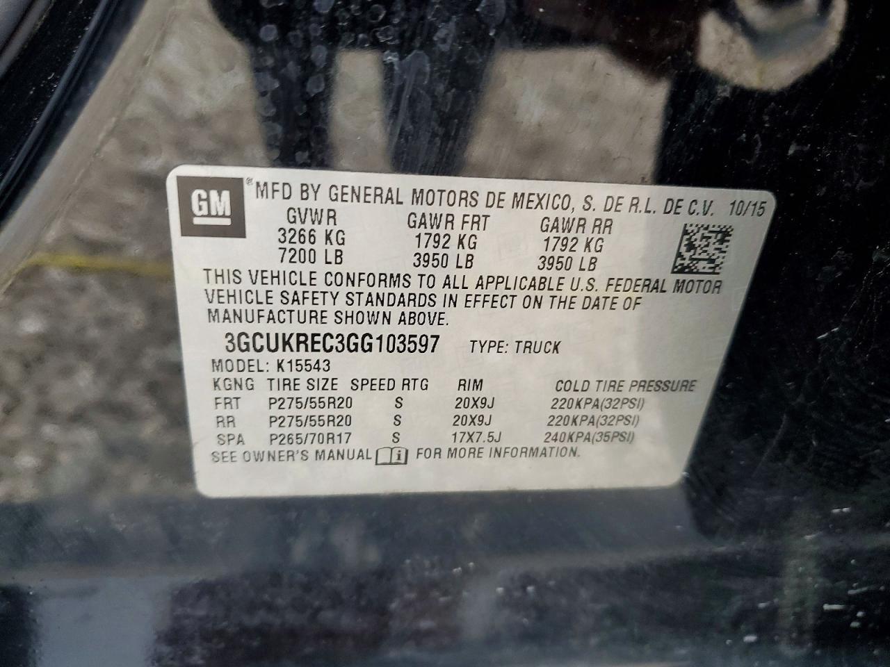 2016 CHEVROLET SILVERADO 1500