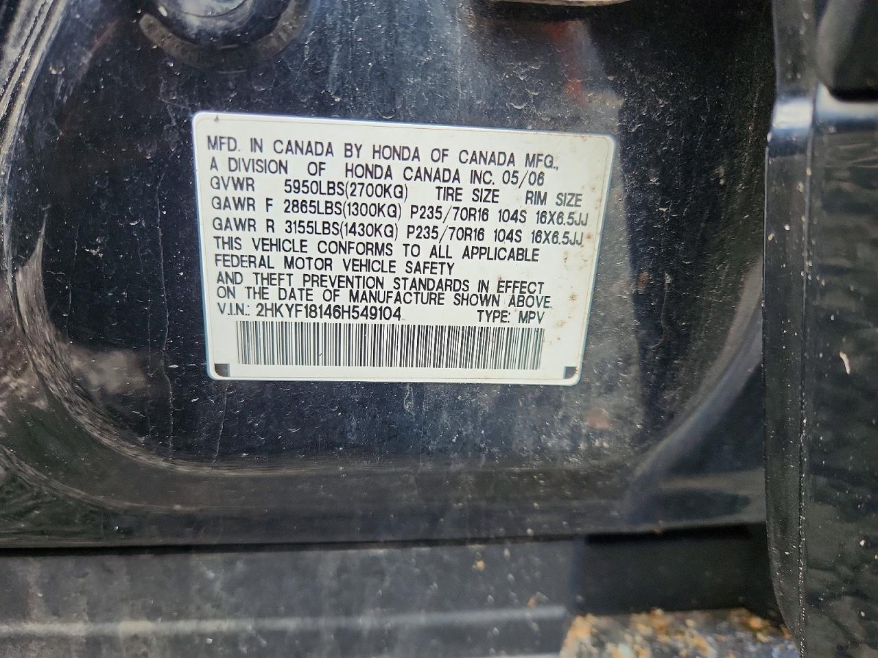 2006 HONDA PILOT