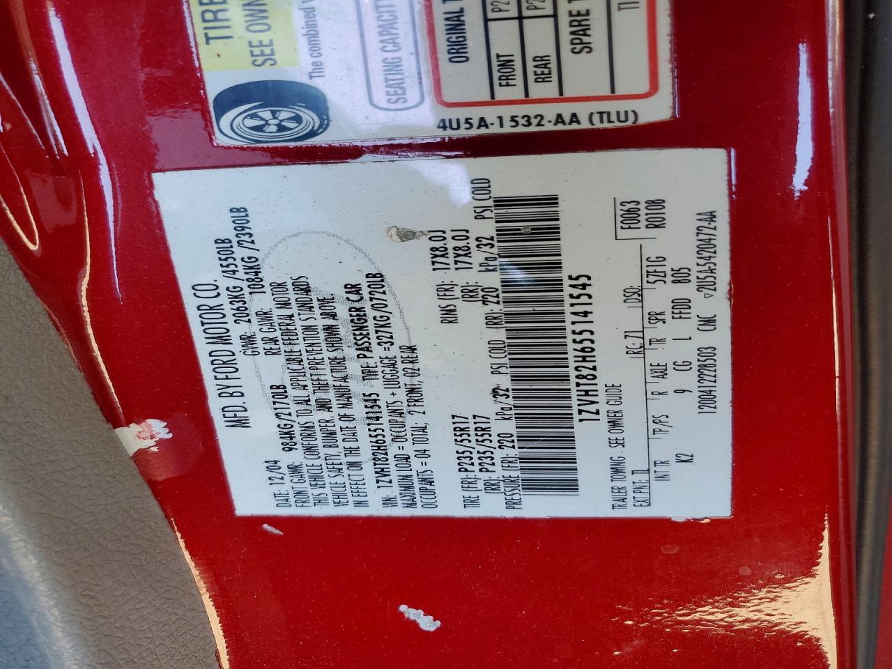 2005 FORD MUSTANG