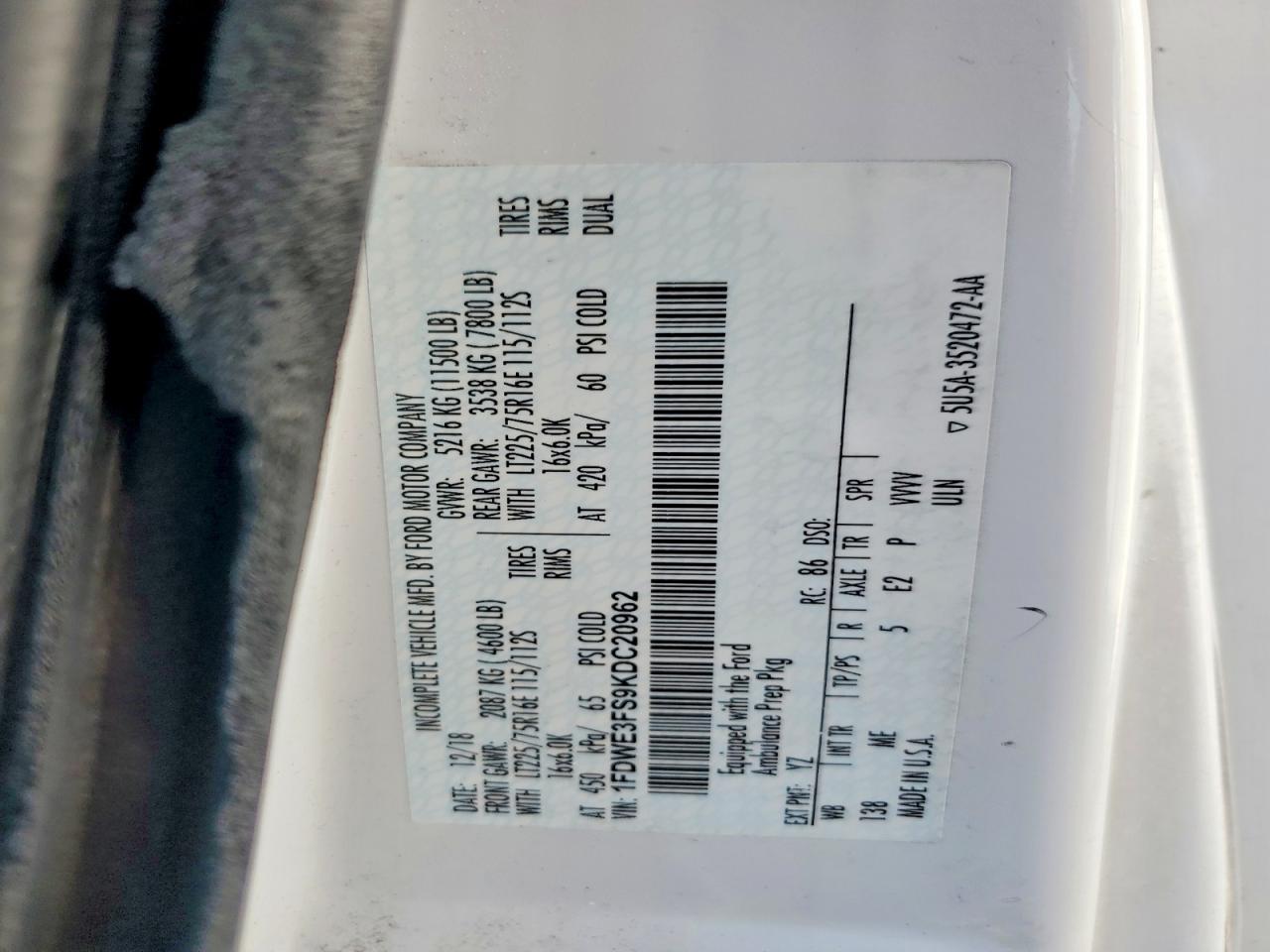 2019 FORD ECONOLINE