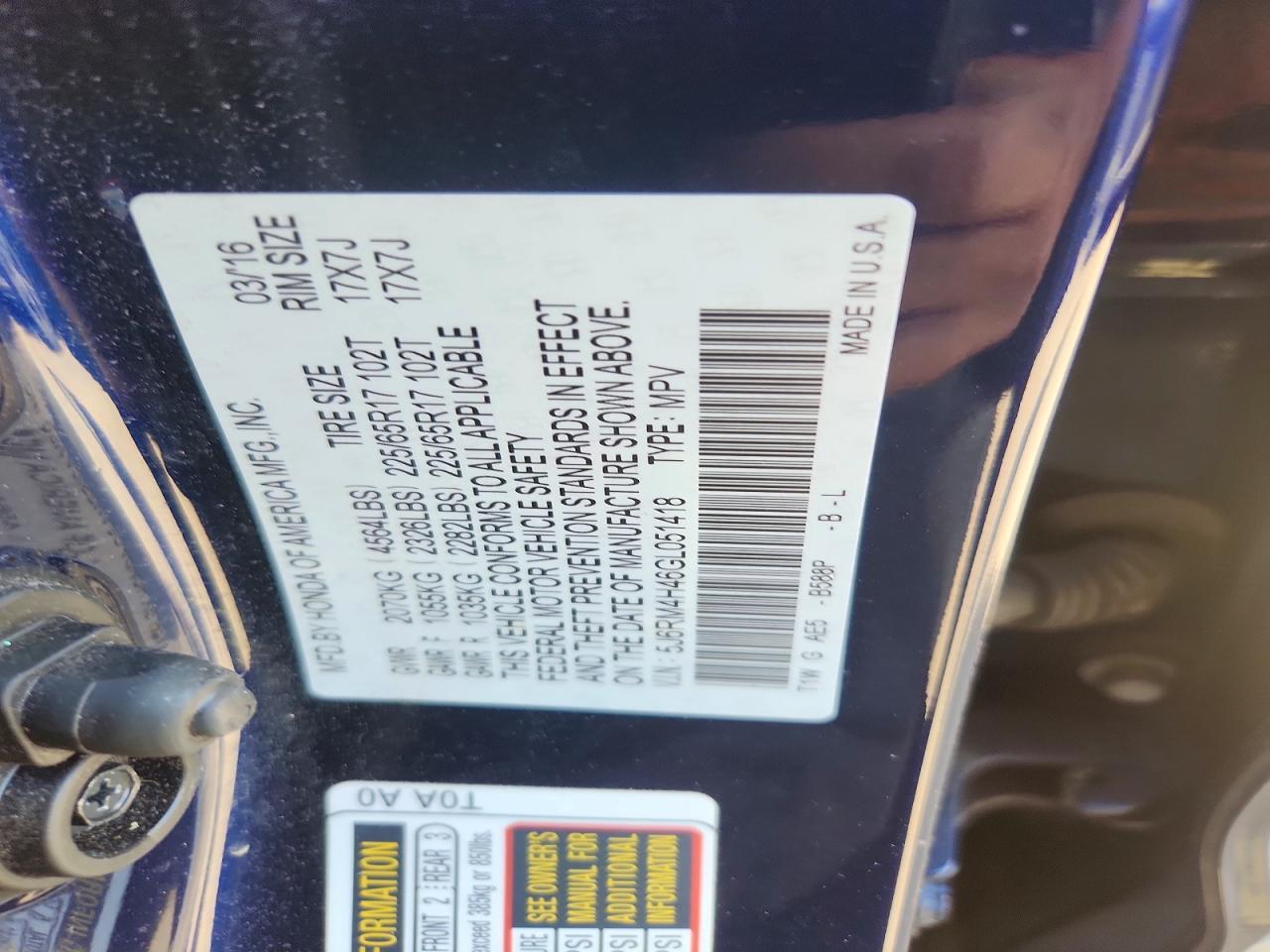 2016 HONDA CR-V