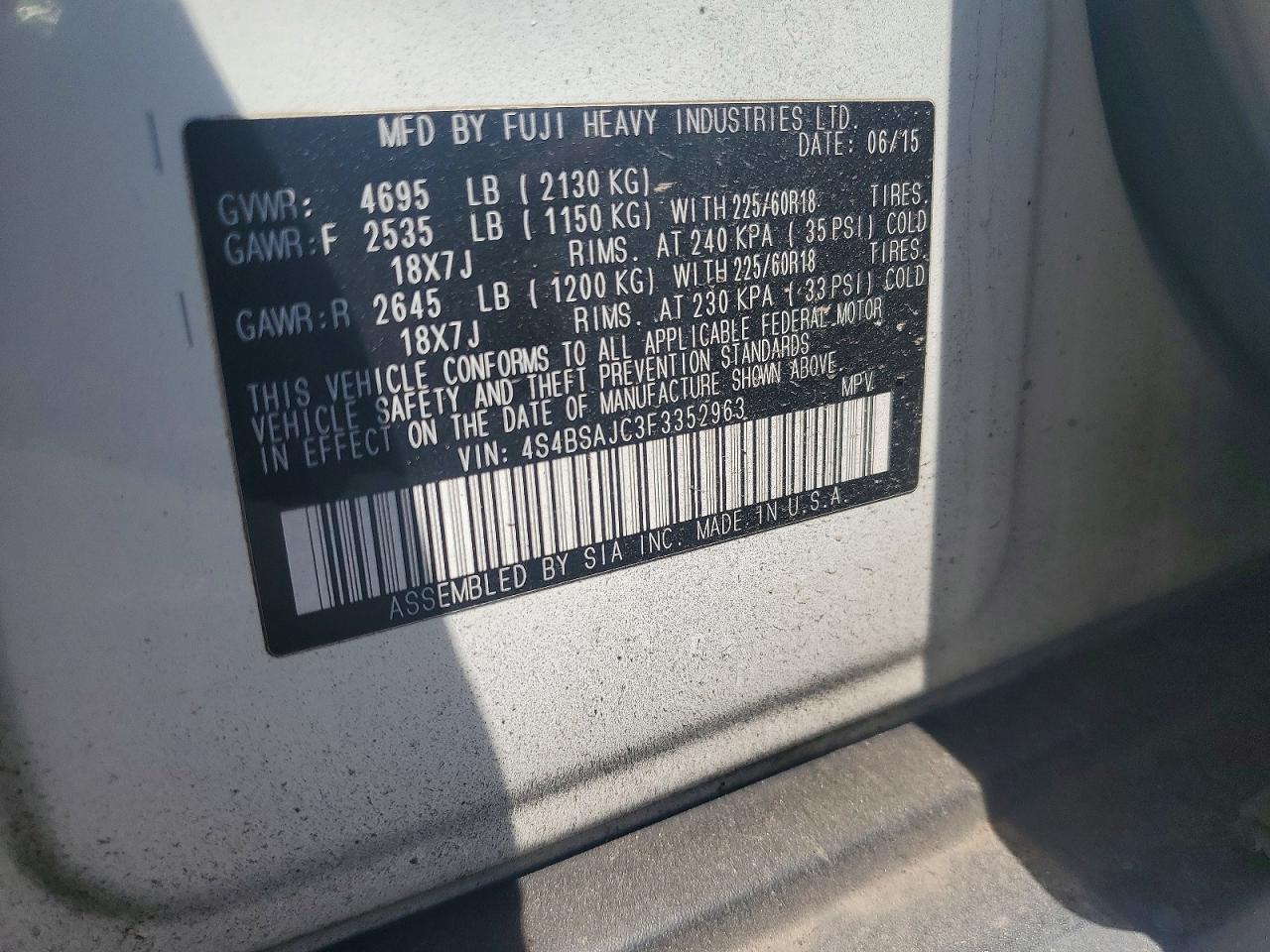 2015 SUBARU Outback