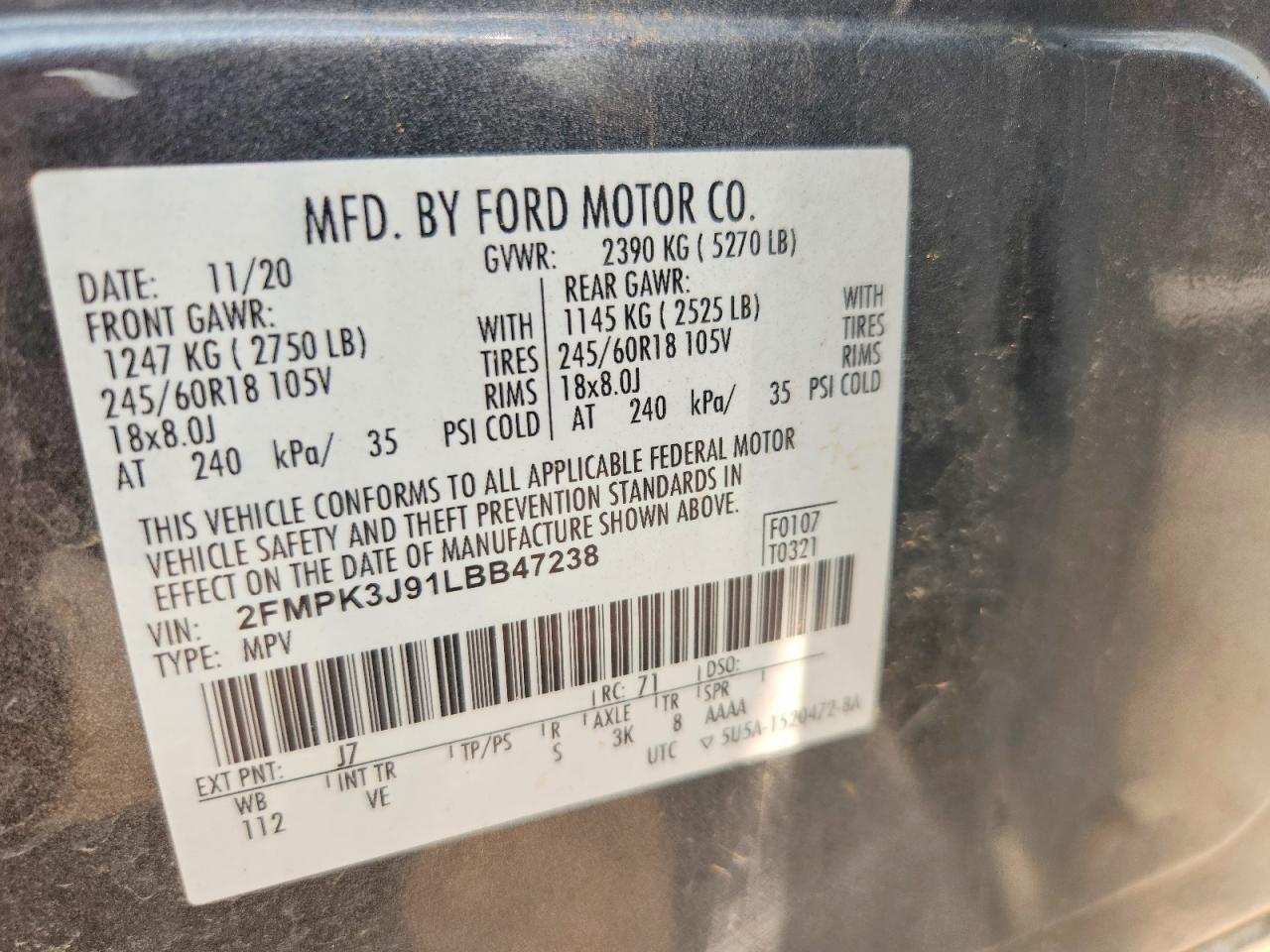 2020 FORD EDGE