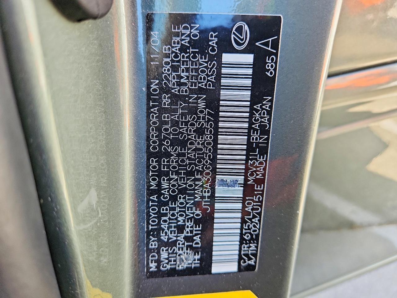 2005 LEXUS ES 330
