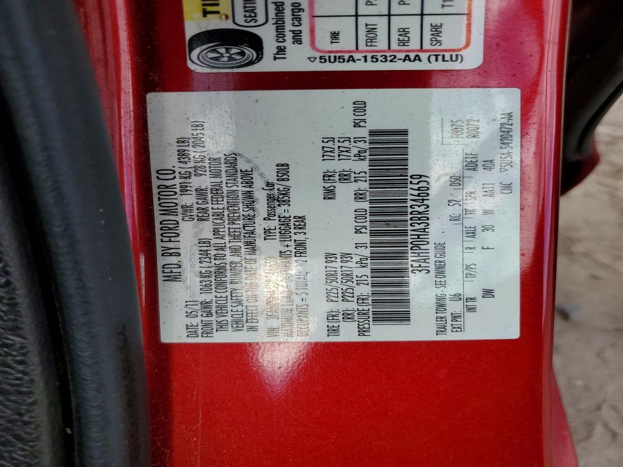 2011 FORD FUSION