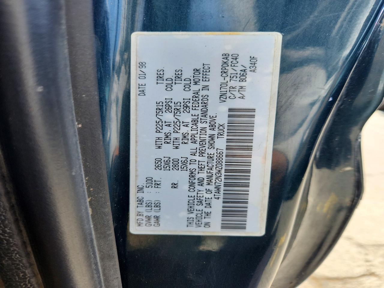 1998 TOYOTA TACOMA