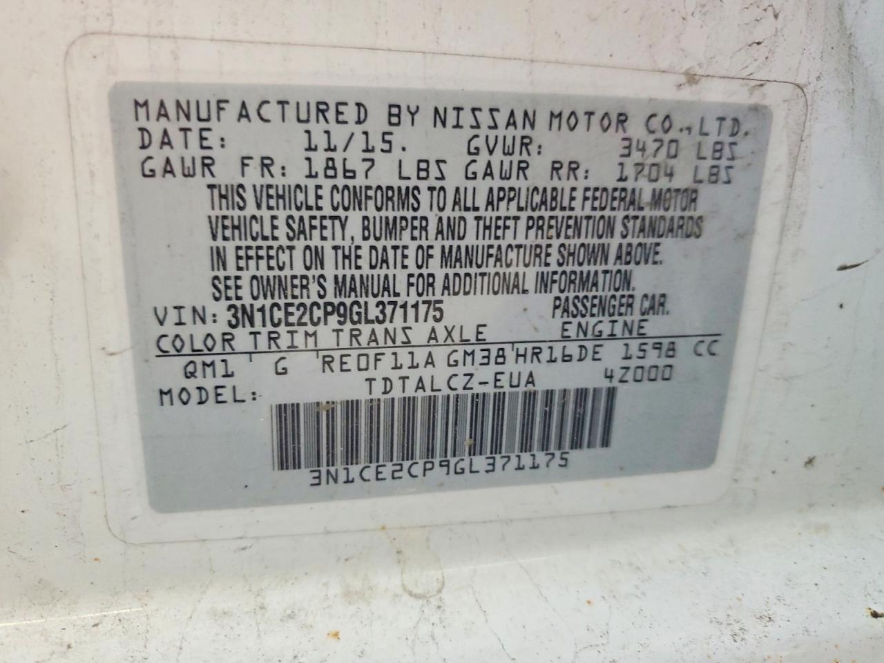 2016 NISSAN Versa Note