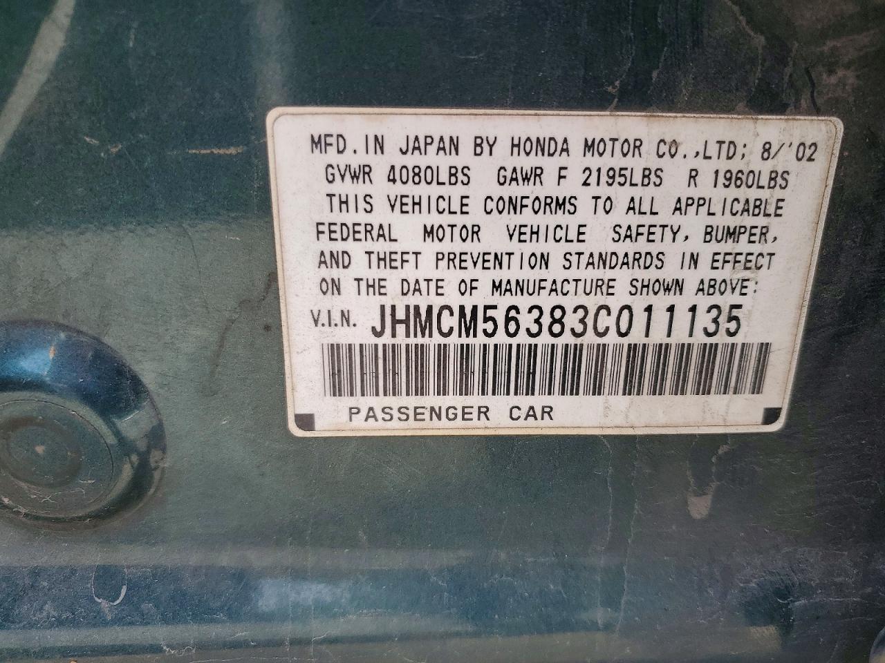 2003 HONDA ACCORD