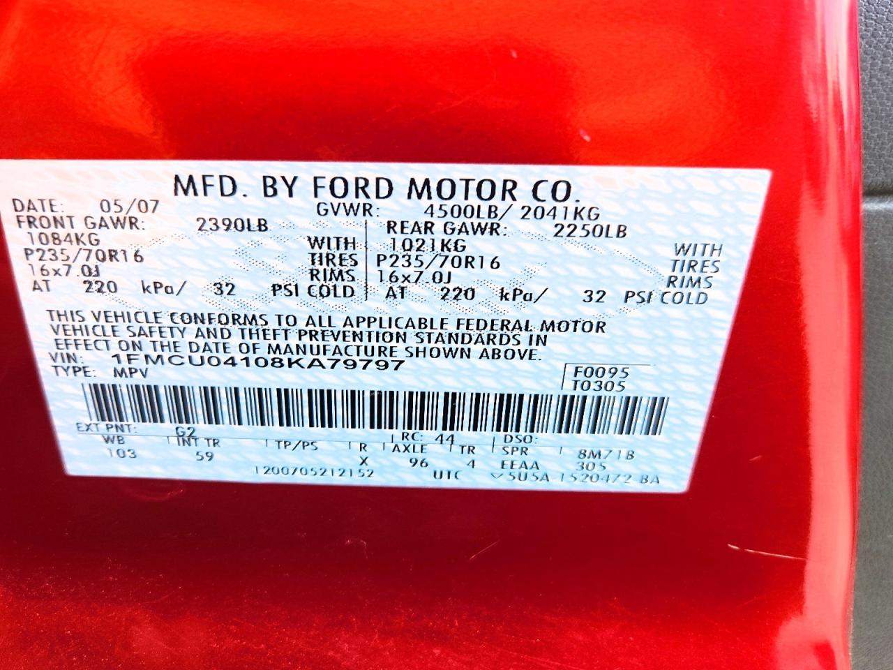 2008 FORD ESCAPE