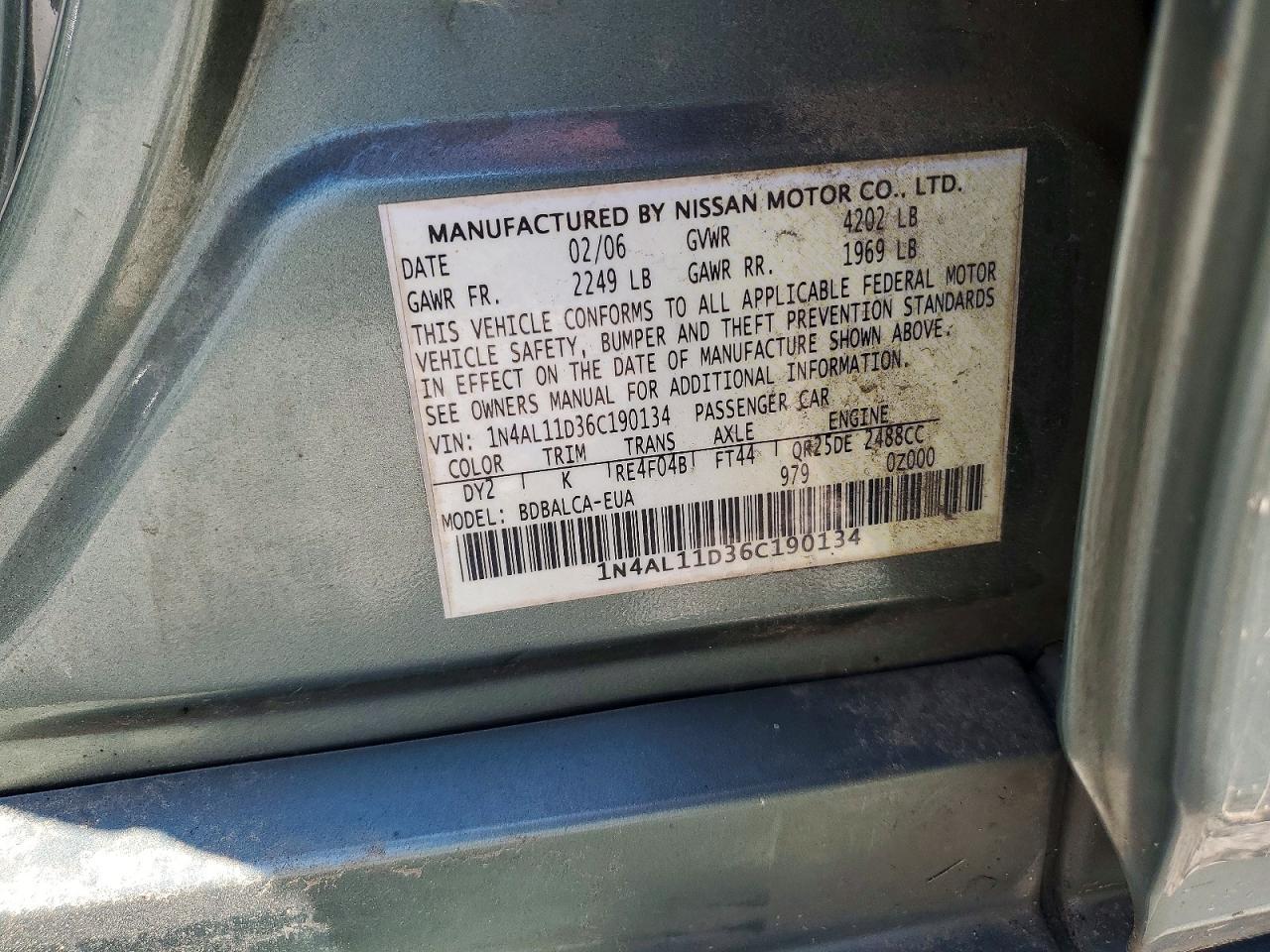2006 NISSAN ALTIMA