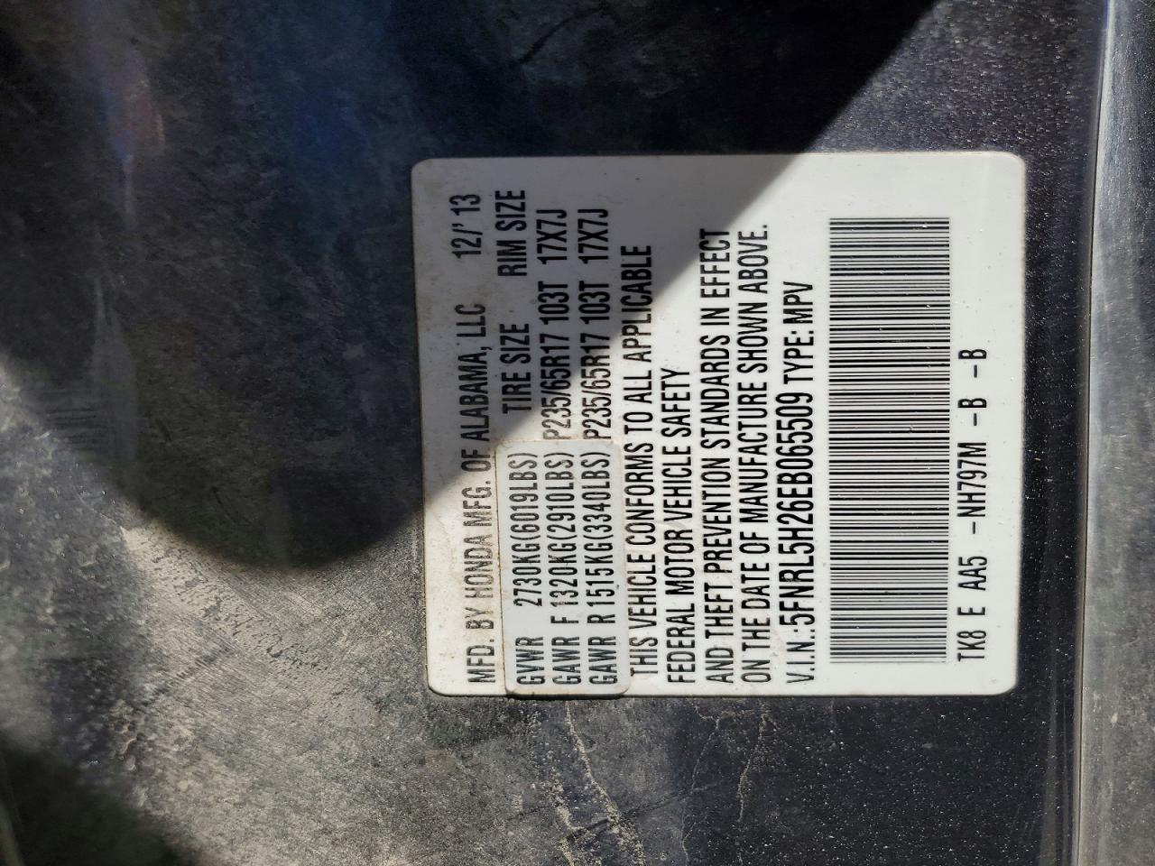 2014 HONDA ODYSSEY