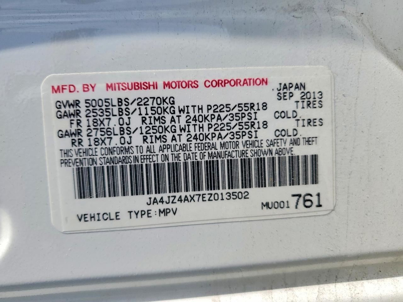 2014 MITSUBISHI outlander