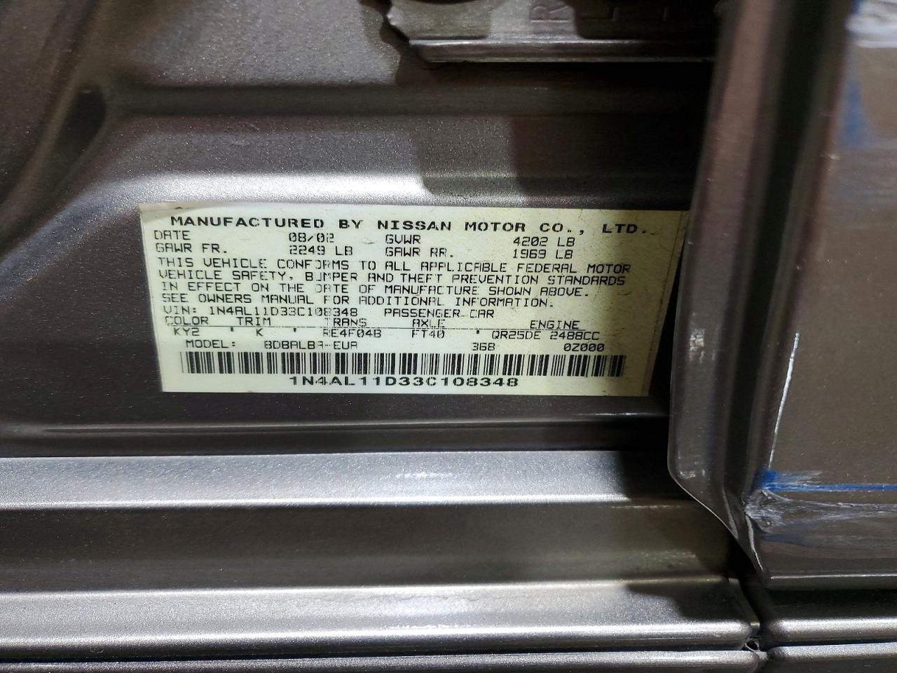 2003 NISSAN ALTIMA