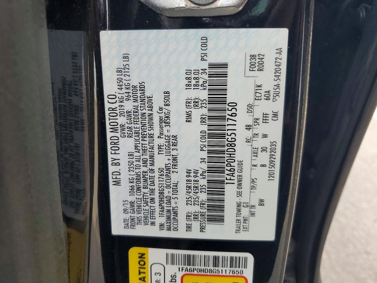 2016 FORD FUSION