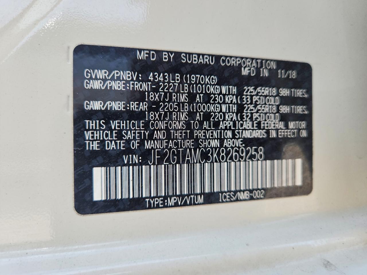 2019 SUBARU Crosstrek